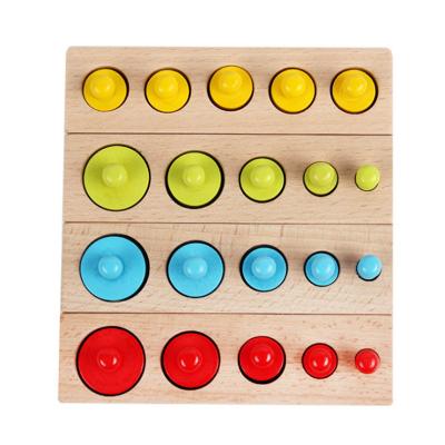 China Eco-friendly Montessori Education Family Material Early Learning Package Toys Wooden Grip Toy Cylinder Blocks Teaching Aid Toy For Children for sale