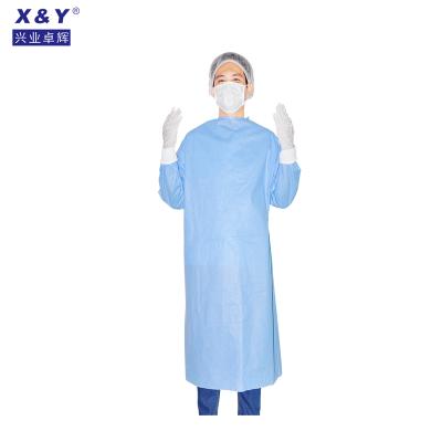 China Hospital Sterile Disposable Non-Woven Sterile Medical Uniform Chemical Protective Clothing Isolation SMS Surgical Gown for sale