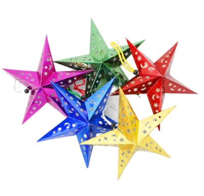 China Wholesale Cheap Decorative Home Paper Lantern Star Paper Lantern Christmas Paper Lantern Pendant Lighting For Hanging DIY for sale