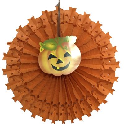 China Folk Art Customized Design Halloween Decoration Bat Pumpkin Ghost Spider Shape Paper Garland for sale