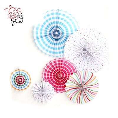 China Party Decoration Happy Birthday Wedding Paper Flower Decorative Colorful Discount Round Fan For Decoration for sale