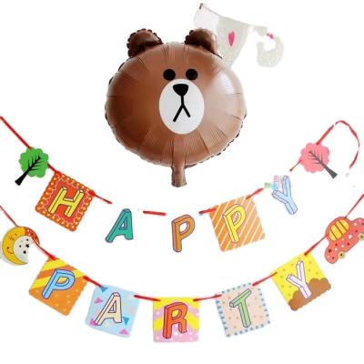 China Festival children's birthday party and party decoration supplies, birthday letters, pieces of string, flags, for sale