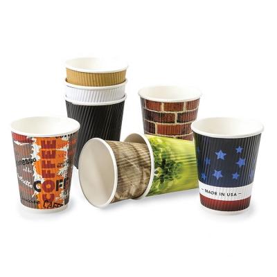 China Double Wall Disposable Kraft Paper Coffee Cup Company Custom Logo Printed Paper Cups Kraft Paper Cup With Lid for sale