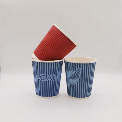 China Disposable 4oz To 20oz Disposable Paper Coffee Cups Corrugated Paper Cup Company Logo Printed Paper Cups for sale