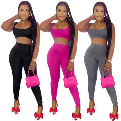 China Best Selling QUICK DRY Tank Top Joggers Pants Two Piece Pants Set Arise Yoga Sport Set Lounge Wear 2 Piece Set for sale