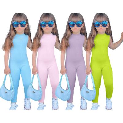 China 2022 New Arrivals Toddler Overalls Girls Candy Color Sleeveless Overalls Anti-Shrinkage Sleeveless Overalls for sale