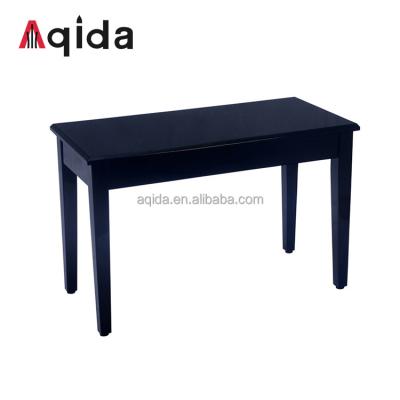 China Aqida Russian Straight Leg Wooden Birch Double People Piano Bench With Book Storage Piano Hardwood Flat Stool for sale