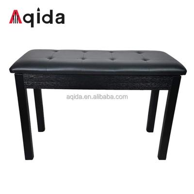 China Wholesale Comfortable Aqida Piano Double Piano Bench Straight Leg PU Leather Wooden Musical Instrument Stools Chair Manufacturer Wholesale for sale