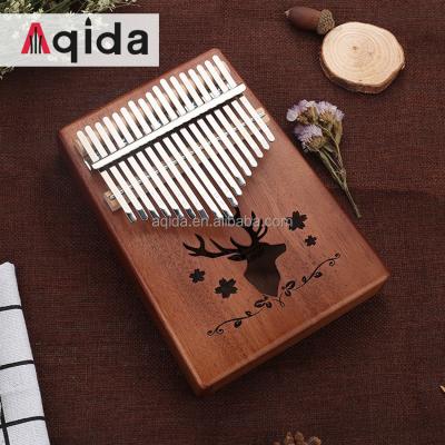 China Mahogany Wood Aqida 17 Keys Kalimba Reindeer Thumb Piano Wood Mbira Body Musical Instruments High Quality Gifts For Kids for sale