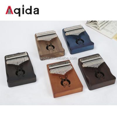 China Tuned Wooden Mahogany Aqida Kalimba 17 Thumb Master Piano With Full Accessories Musical Instrument Rabbit Thumb Wooden Piano High Quality for sale