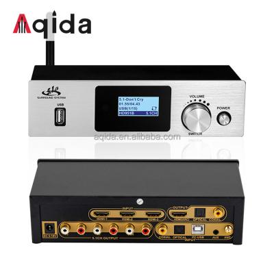 China Home cinema ; Music ; Game ; Aqida 5.1 Decoder HDCP 2.2 HDR DAC 4K 60Hz Splitter for DTS AC3, Digital Home Theater Surround System Audio Video Converter for sale