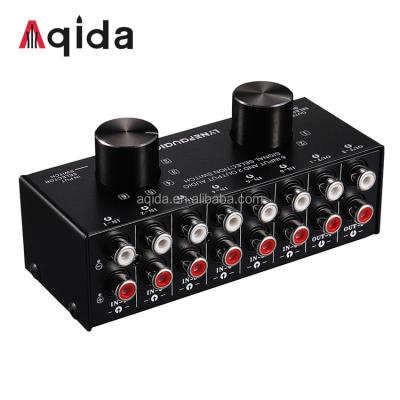 China Earpiece; Speakers; Amps; Aqida 6 in 2 or 2 in 6 out of RCA Audio Signal Source Distribution Speaker Selector Switcher for Speakers Amp Headphones for sale