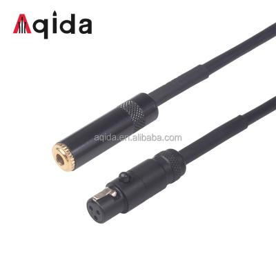 China Camera Aqida Factory Sales Gold Plated Stereo 3.5mm Jack Female To Camera Female Microphone Mini XLR 3 Pin Audio Cable for sale