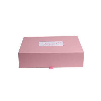 China Recyclable Luxury Cardboard Flat Pack Clamshell Pink Folding Paper Box for sale