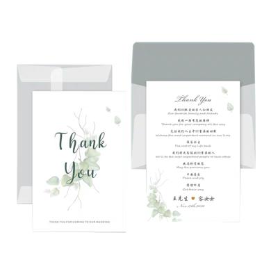 China Packing Items Customized Logo Colorful Paper Mini Thank You Card With Envelope for sale