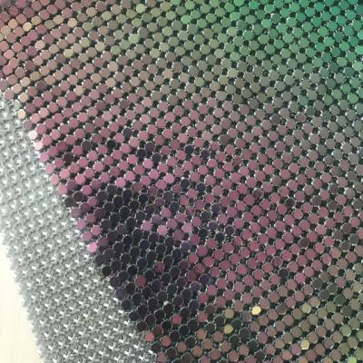 China Durable Metallic Holographic Chainmail Fabric For Garments for sale