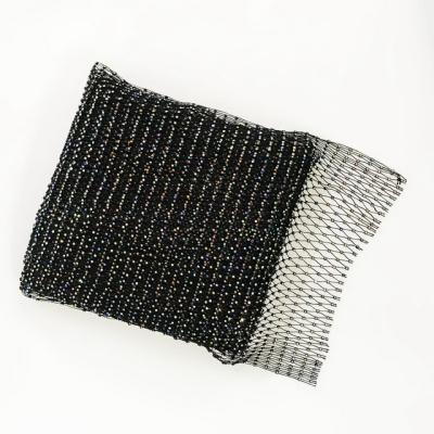 China Elastic Rhinestone Mesh Roll Plastic Base Colorful ab Crystal Mesh Fabric For Flatback Shimmer Clothing for sale