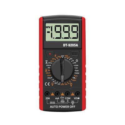 China Multi Function DT9205A 1999 Count LCD AC DC Voltage Digital Multimeter Range Manual Multimetro Tester for sale