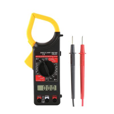 China Current Measuring Instruments Hotsale DT266 ACAmpere Digital Clamp Meter Buzzer Data Stand Multimeter Voltmeter Ohmmeter Ammeter Tester With Test Leads for sale