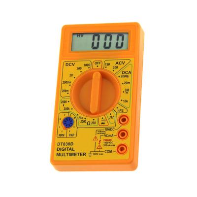 China Yellow DT830D Digital Multimetro Electric AVO Meter Multitester Buzzer Tester for School and Home Use DT830D for sale