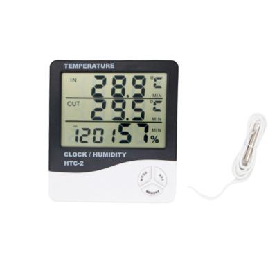 China HTC-2 Temperature Display LCD Temperature Humidity Meter Digital Thermometer Indoor Outdoor Electronic Hygrometer With Weather Station Alarm for sale