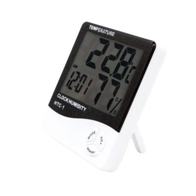 China Temperature Display HTC-1Indoor Room LCD Humidity Meter Digital Thermometer Hygrometer Weather Station Electronic Alarm Clock for sale