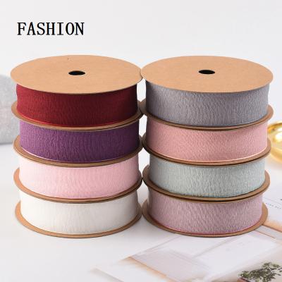 China Luster Yiwu Factory New Style 3cm*20Y Soft Chiffon Organza Ribbons Fashionable Wholesale Korean Flower Bouquet Wrapping for sale