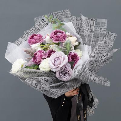 China Yiwu Factory Wholesale Biodegradable Flower Bouquet Wrapping Paper Korean Waterproof 100% Colorful Matte. for sale