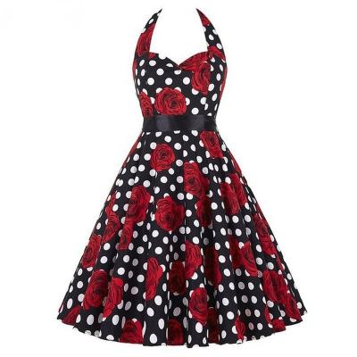 China Vintage Casual Pinup Dresses 50s 60s Dress Rockabilly Prom Polka Dot Long Dress Viable Dot Dress Big Swing Retro Vestidos for sale