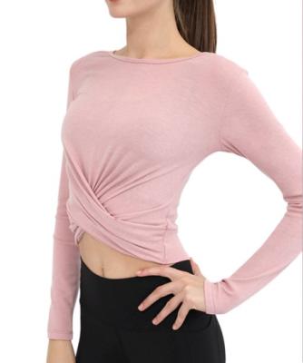 China Long Sleeve Cross Wrap Seven Breathable Fit Yoga Top - Slim Dot Blazer Gym Workout Running Shirt - For Women for sale