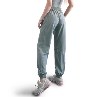 China High Waist Loose Slim Women's Fitness Splice Pants Drawstring Leisure Sports Yoga Breathable Pants for sale