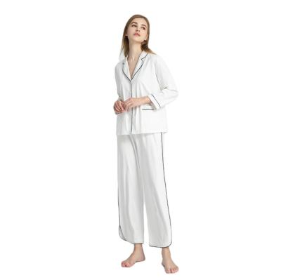 China QUICK DRY White European and American Style Ladies Pajamas High End Home White Set for sale