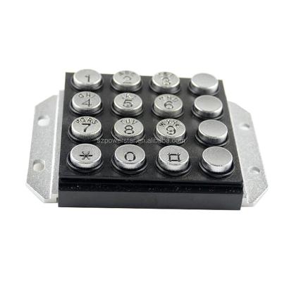 China Numpad Manufacturer 16 Keys Numeric Keypad 4x4 Matrix Metal Moisture-proof Zinc Alloy Phone Numeric Keypad for sale