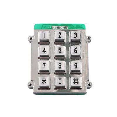 China Home Appliance 3X4 12 Keys Metal Backlight Keypad Numeric Access Keypad For Access Control System for sale