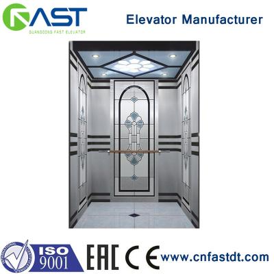 China Customize Cheap Price 6 People 450kg Small Passenger Lift With All Hairline Stainless Steel for sale