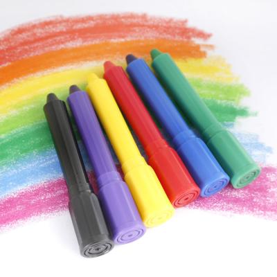 China Bright Colors Back To Rotating School Supplies Washable Wax Crayons For Kids Non-Toxic Watercolor Pencil Set 6 Colors for sale