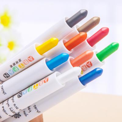 China Bright Colors Wholesale Non-Toxic Kids Painting Pencil Set Twistable Twistable 17cm Oil Crayon Pen for sale