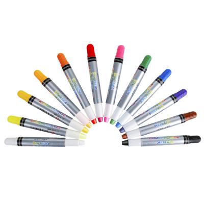 China Fashionable Dry Erasable Crayon 12 Colors Twist Silky Crayon Kids Bath Toys Dry Erase Crayon Twistable Lipstick For Student for sale