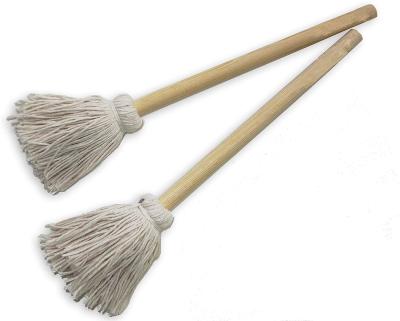 China Dustproof BBQ Basting Brooms with Cotton Wood Handle and Head, BBQ Sauce Basting Brooms for sale