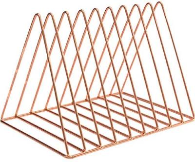 China Modern Copper Wire Book Shelves Metal Magazine Rack for sale