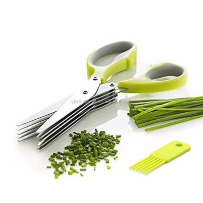 China New Style Eco - Friendly Kitchen Tools 5 Blade Cutting Shear Scissors for sale