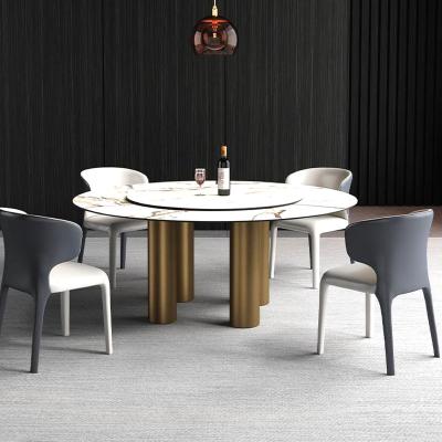 China (Other) adjustable round dining table set 8-10 chairs for sale RECTANGLE dining table and chairs set with agglomerated stone top for sale