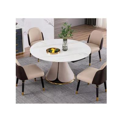 China Stone Dining Table Light Luxury Chipboard Retractable Revolving Dining Table For Home Hotel for sale