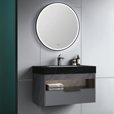 China 2022 Durable Hot Selling America Style EURO Hotel Bathroom Vanity Bathroom Cabinet With Mirrored Led for sale