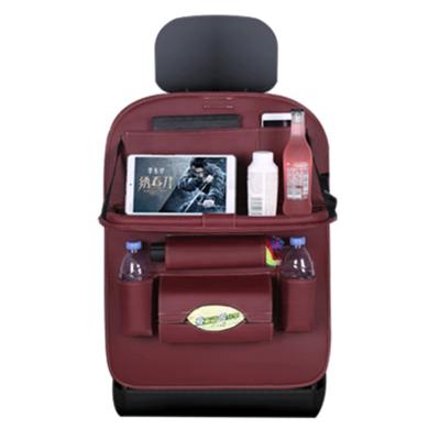 China 2020 Luxury Car Travel Accessories PU Kick Mats Back Seat Protector Car Seat Leather Organizer with Tablet Holder for sale