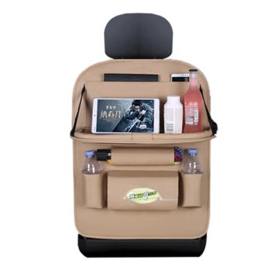 China Car Travel Accessories Luxury Leather Fabric Eco-Friendly With Tablet Holder Car Back Seat Organizer For Kids for sale