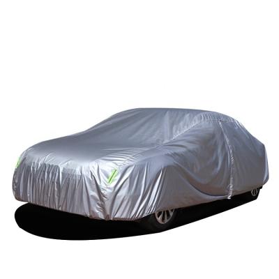 China Special Customized Wholesale Car Accessories Silver Coated Scratch Resistant Breathable 190T Polyester Waterproof Car Cover for sale