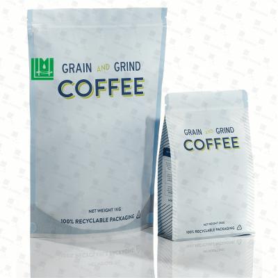 China 100% Recyclable Custom Plastic Pe Coffee Pouch Bag Packaging Recyclable With Valve for sale