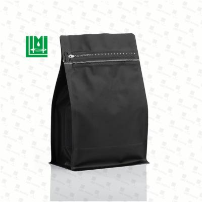 China Wholesale 250g Moisture Proof Resealable Recycle Side Gusset Back Up Pouch Ziplock With Valve Zipper Flat Bottom Coffee Bean Packaging Bags for sale