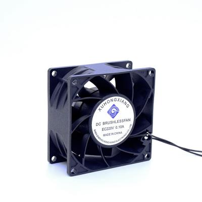 China Hotels Axial Fans High Performance Electric Power Source Transformer EC 220V 0.1A 8038 80mm Motor Fan for sale